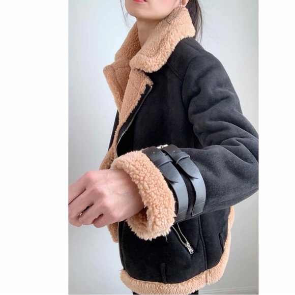 FAUX FUR MOTO JACKET - Picture 10 of 11